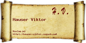 Hauser Viktor névjegykártya